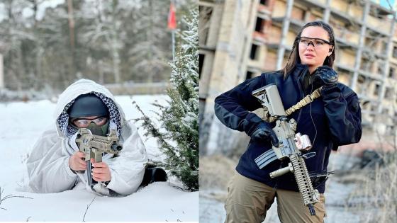 ملكة جمال أوكرانيا تحمل السلاح.. هل هو نداء الوطن أم استعراض افتراضي؟