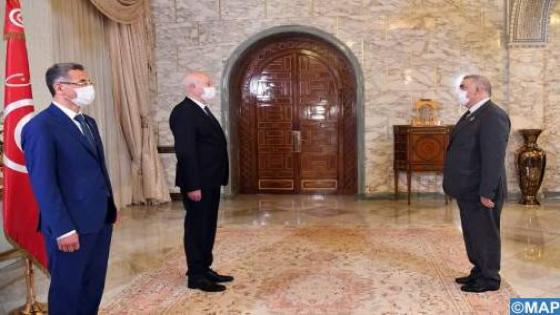 الرئيس التونسي قيس سعيد يستقبل وزير الداخلية عبد الوافي لفتيت